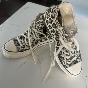 Converse Leopard Print High-Top Sneakers